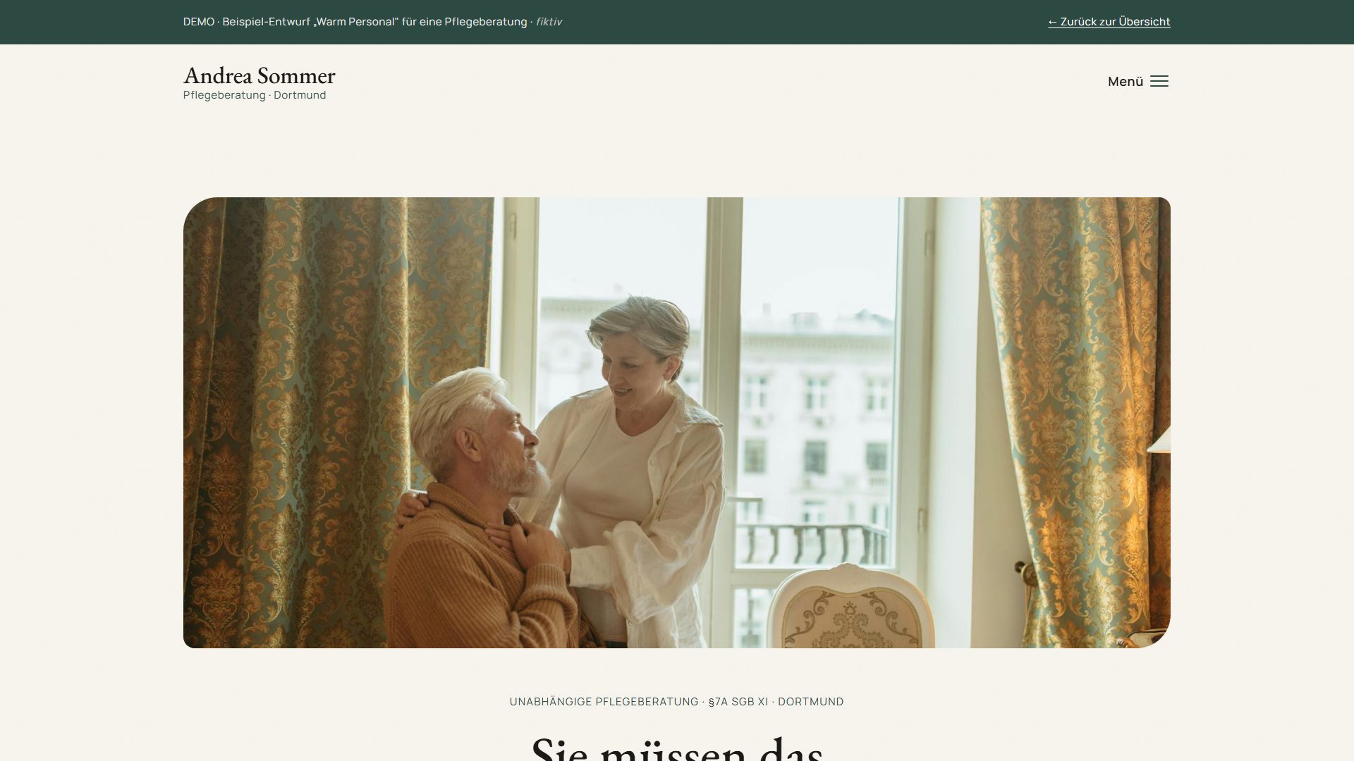 Demo: Warm Personal — Beraterin im Mittelpunkt